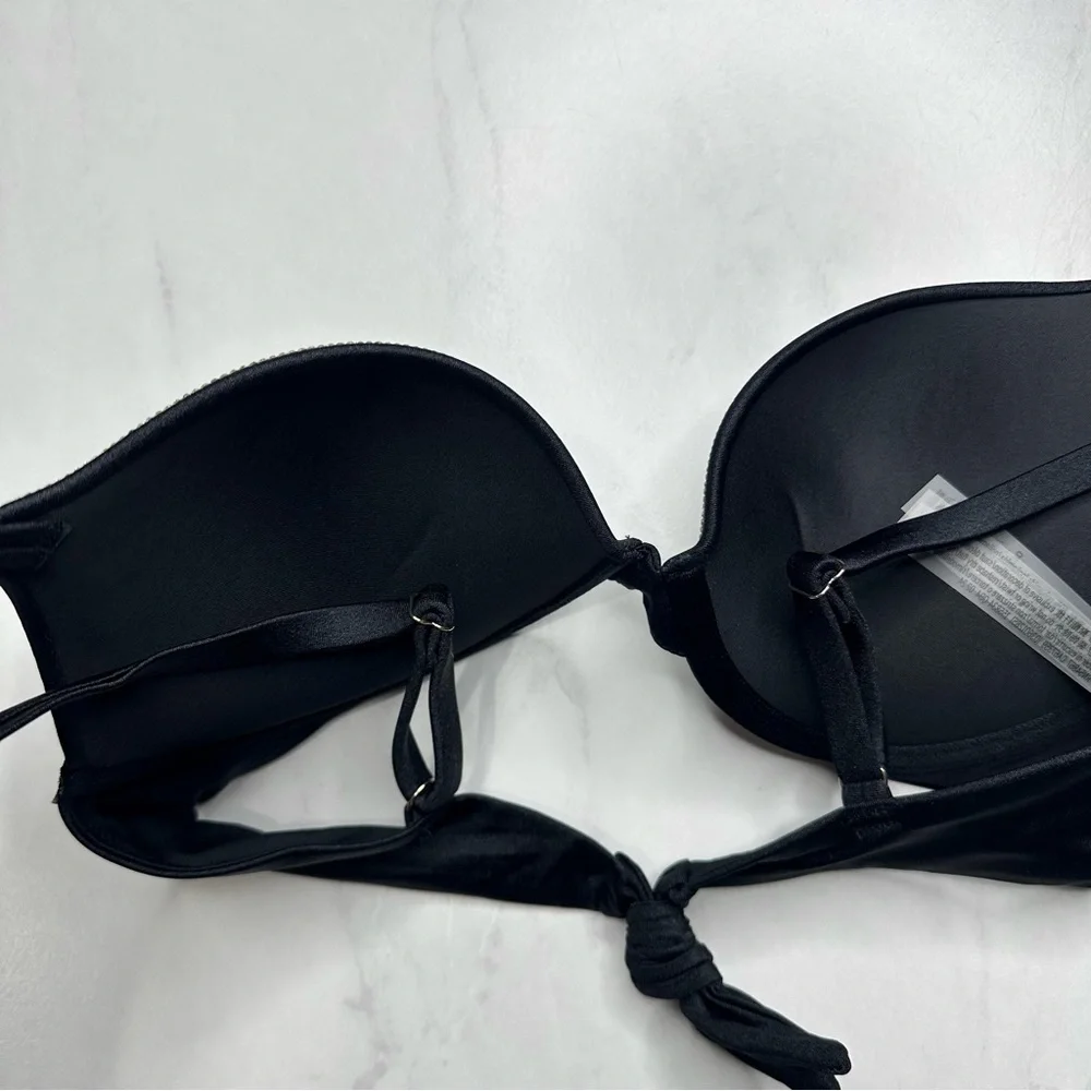 VS Very Sexy Shine Trim Push-Up Bikini Top Black 32C - Picture 9 of 9